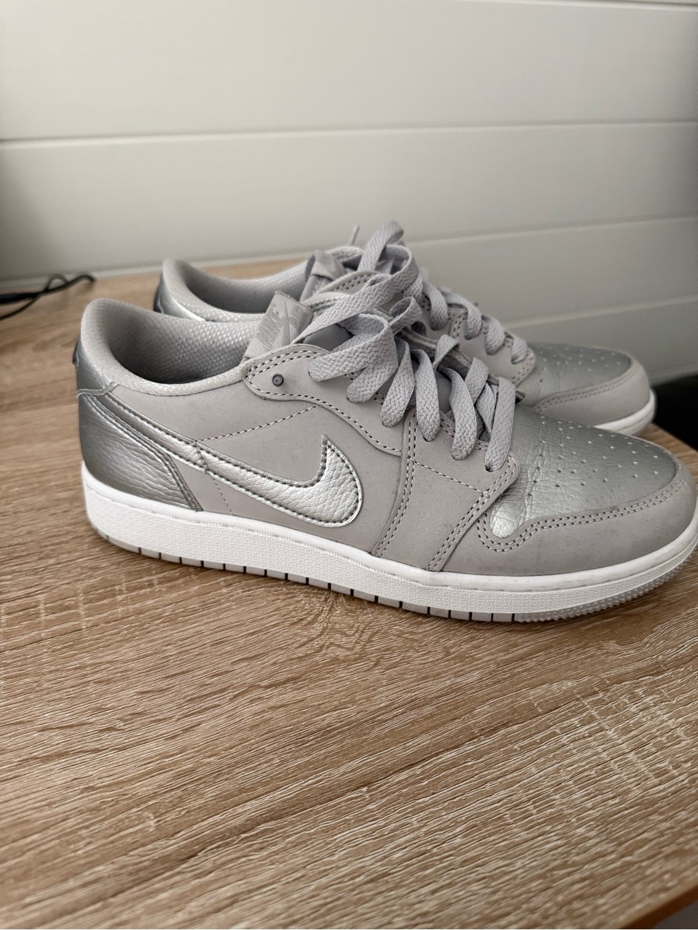 Nike Air Jordan Low-Top Sneakers in Metallic Silver